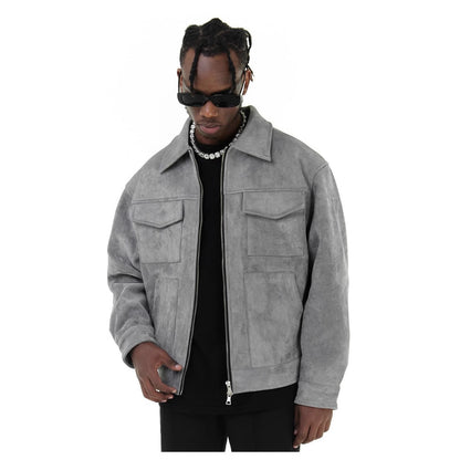 Simple collared short jacket