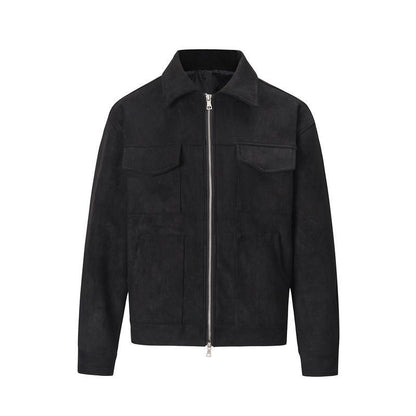 Simple collared short jacket
