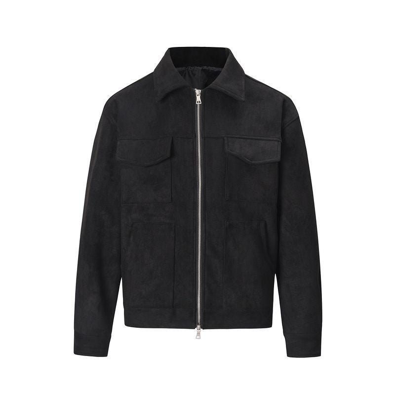 Simple collared short jacket