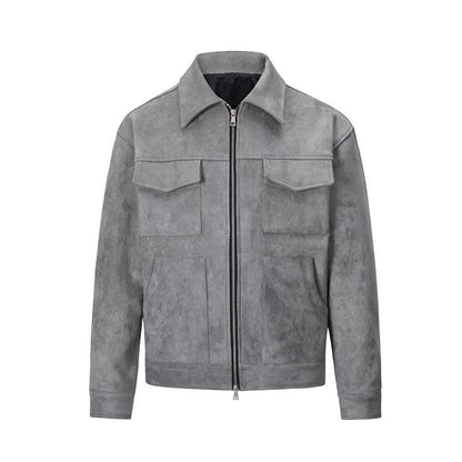 Simple collared short jacket
