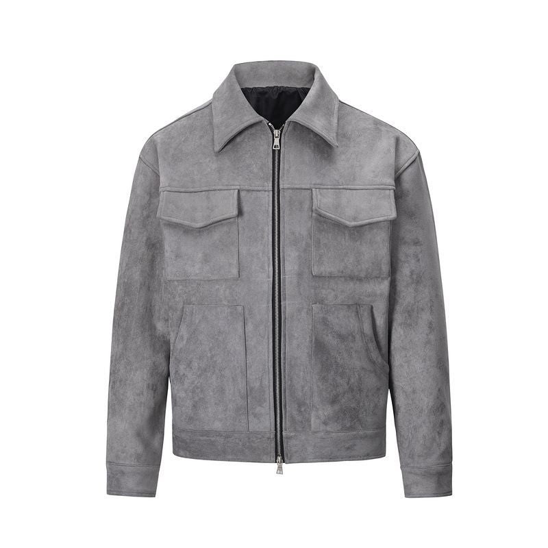 Simple collared short jacket