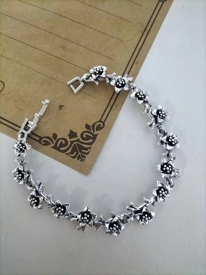 Simple Floral Rose Bracelet Vintage Design