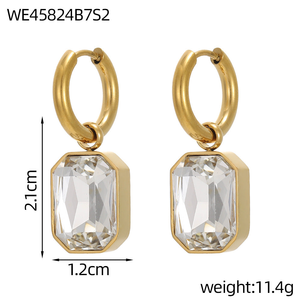 Simple Geometric Sugar Cube Pendant Necklace Set