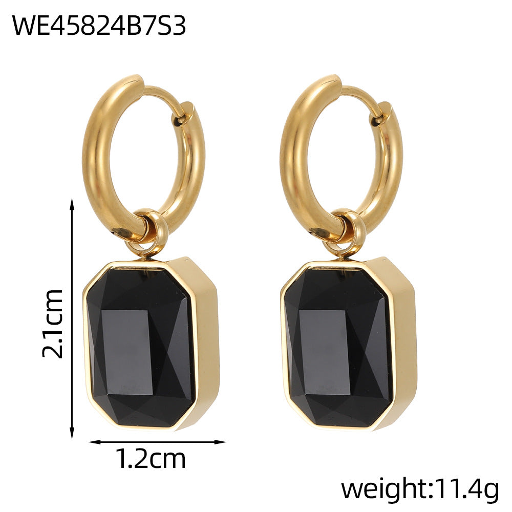 Simple Geometric Sugar Cube Pendant Necklace Set