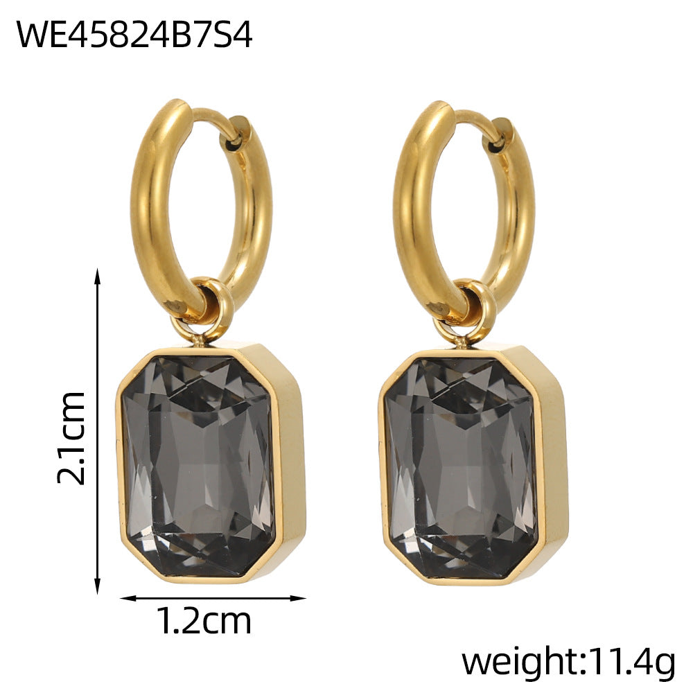 Simple Geometric Sugar Cube Pendant Necklace Set