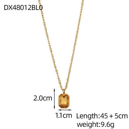Simple Geometric Sugar Cube Pendant Necklace Set