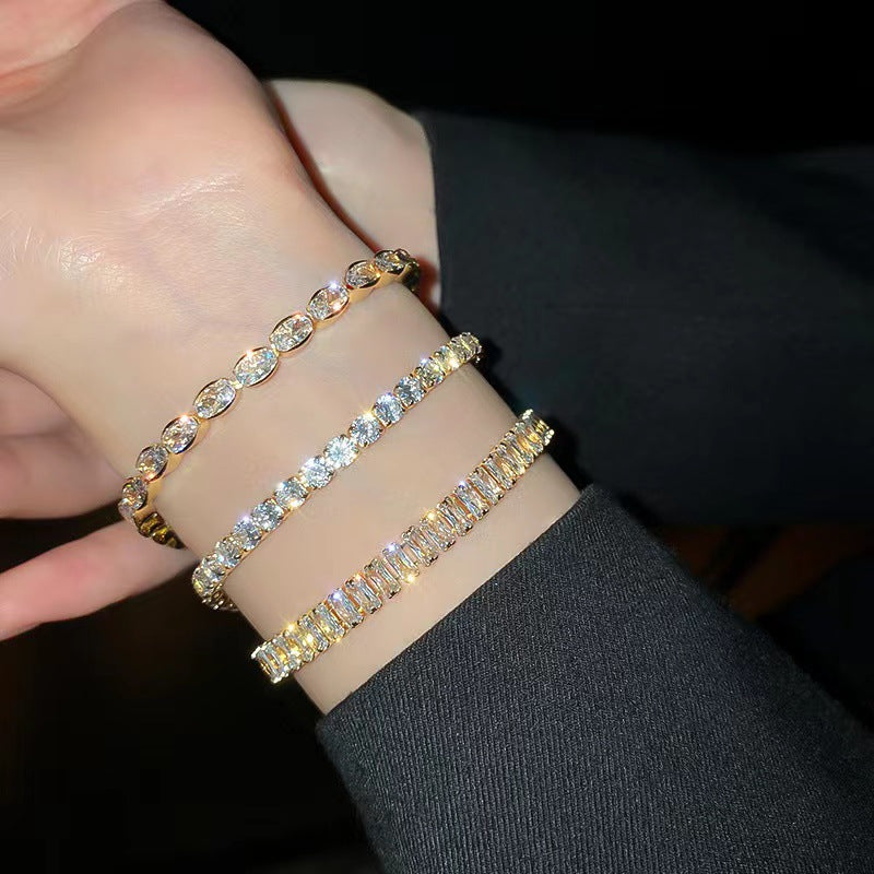 Simple Geometric Zircon Bracelet for Women