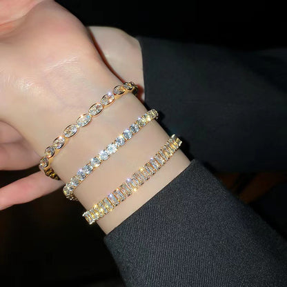 Simple Geometric Zircon Bracelet for Women