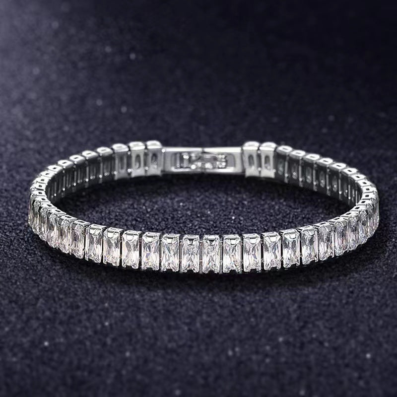 Simple Geometric Zircon Bracelet for Women