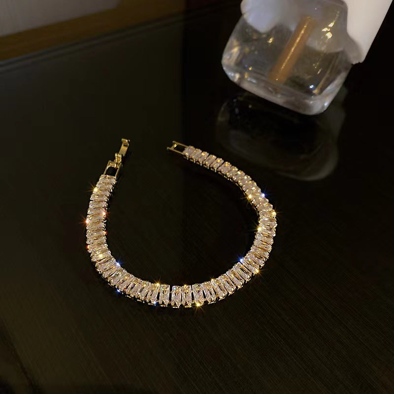 Simple Geometric Zircon Bracelet for Women
