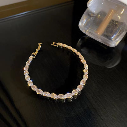 Simple Geometric Zircon Bracelet for Women