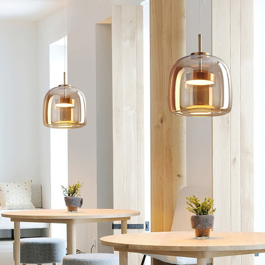 Simple glass pendant lamp
