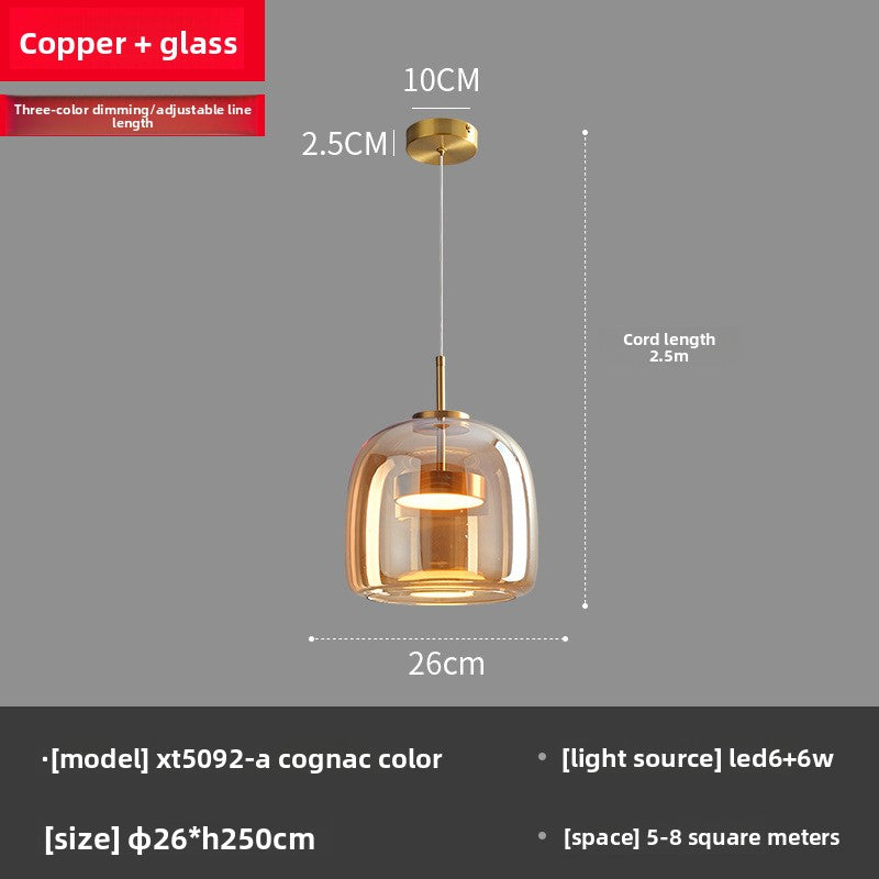 Simple glass pendant lamp