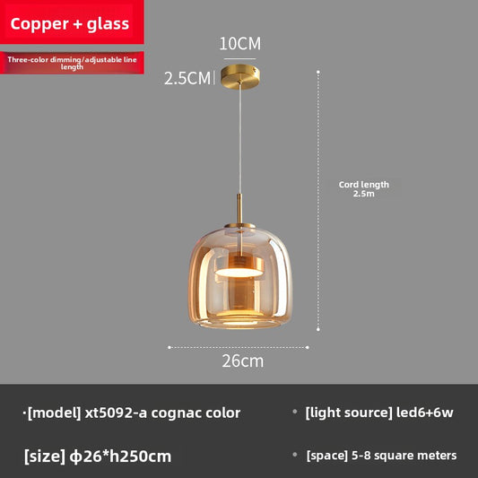 Simple glass pendant lamp