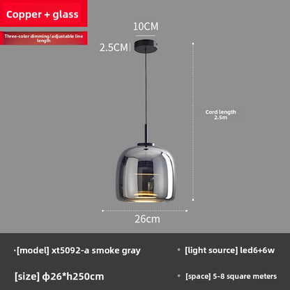 Simple glass pendant lamp