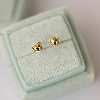 Simple Heart Gold Earrings