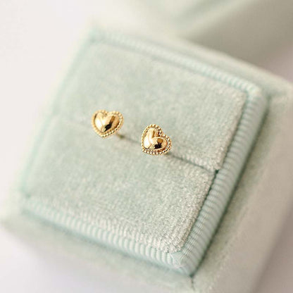 Simple Heart Gold Earrings