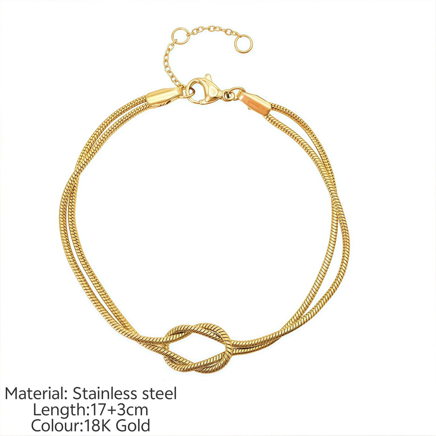 Simple Knotted Snake Bone Chain Stainless Steel Trendy Bracelet