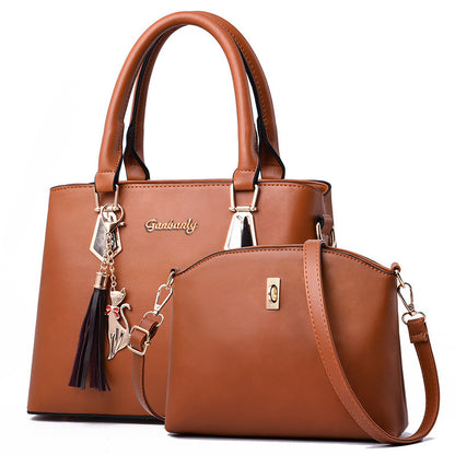 Simple Large Capacity PU Messenger Bag