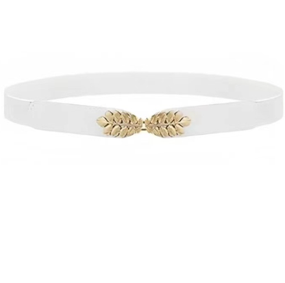 Simple Leaf Buckle Belt Elastic Waistband
