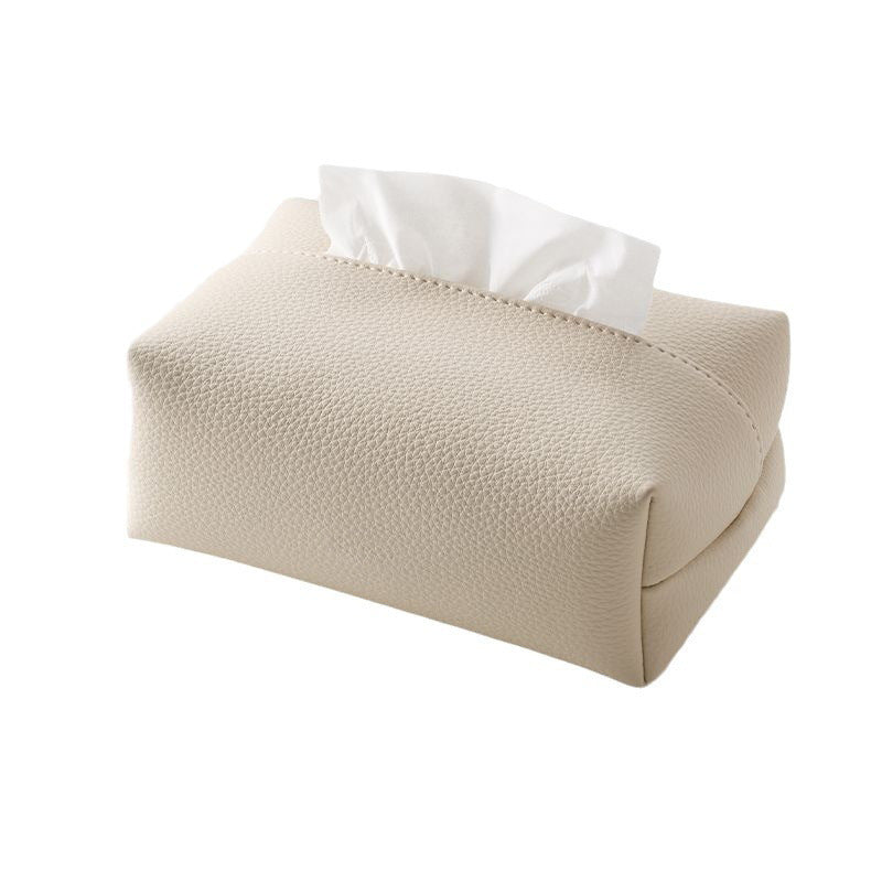 Simple leather tissue box