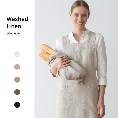 Simple Linen Apron for Kitchen and Cafe