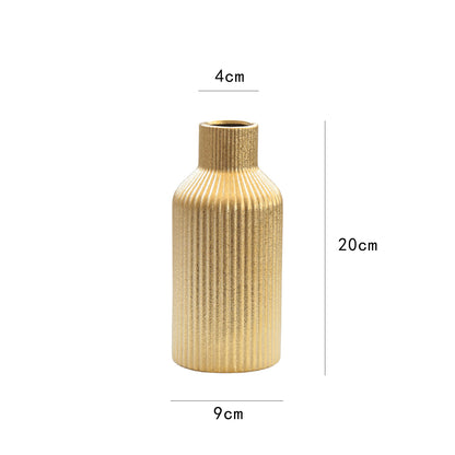 Simple Modern Vertical Pattern Ceramic Vase Ornament for Home Decor