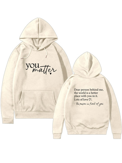 Simple printed women's casual hoodie