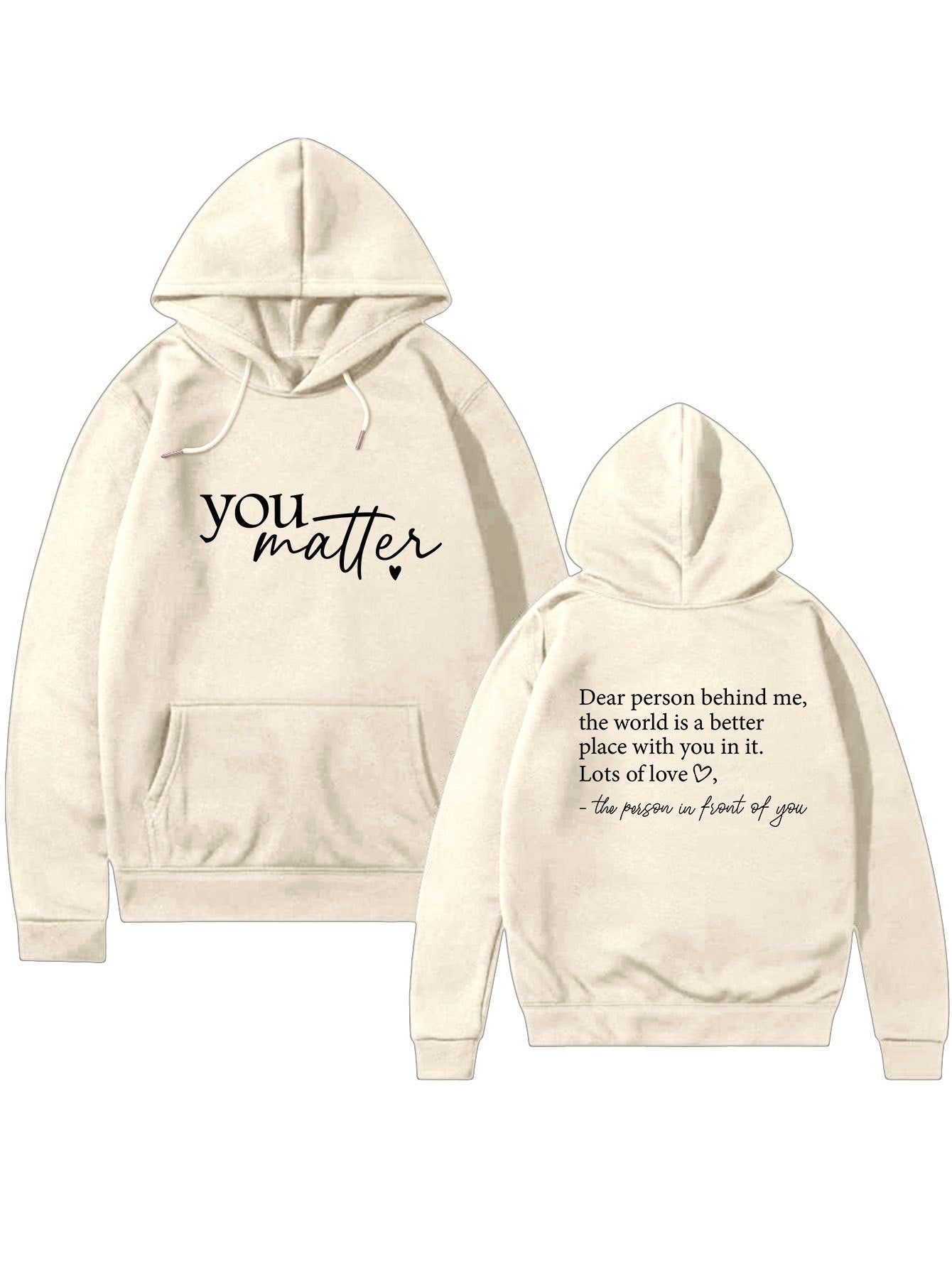 Simple printed women's casual hoodie