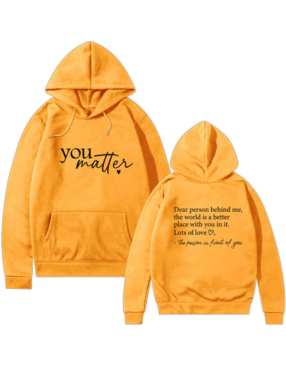 Simple printed women's casual hoodie