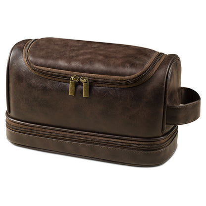 Simple PU Leather Portable Toilet Bag