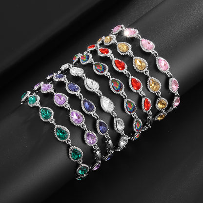 Simple rainbow gemstone bracelet