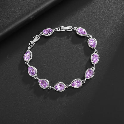 Simple rainbow gemstone bracelet