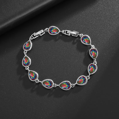 Simple rainbow gemstone bracelet