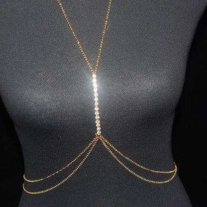 Simple rhinestone body necklace