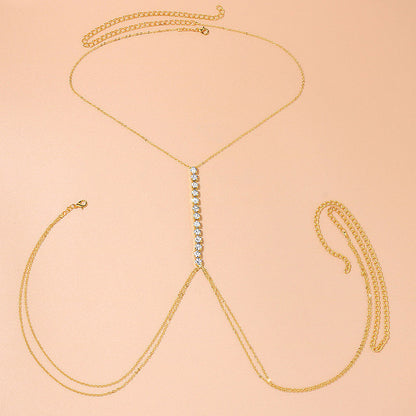 Simple rhinestone body necklace