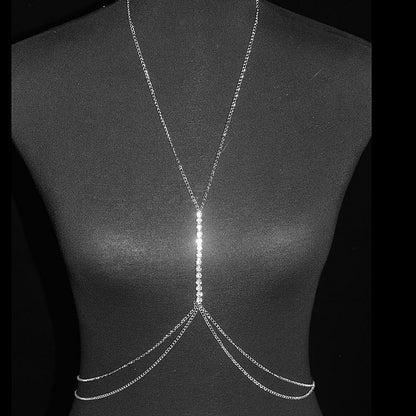 Simple rhinestone body necklace