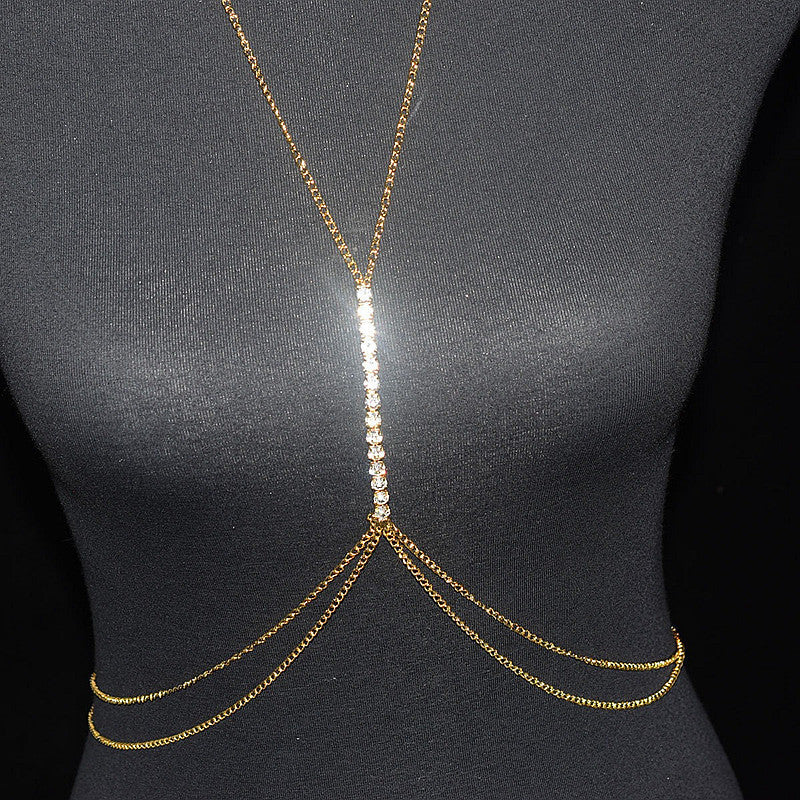 Simple rhinestone body necklace