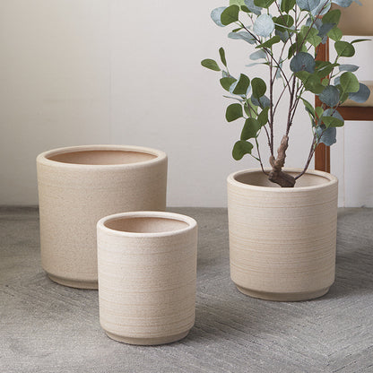Simple round-mouthed decorative plant pot