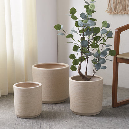 Simple round-mouthed decorative plant pot