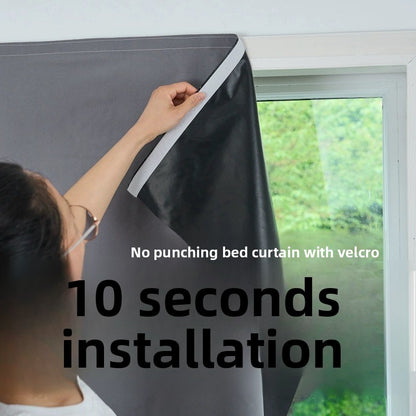 Simple self-adhesive fully blackout curtain fabric