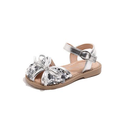 Simple Shiny Bow Sandals