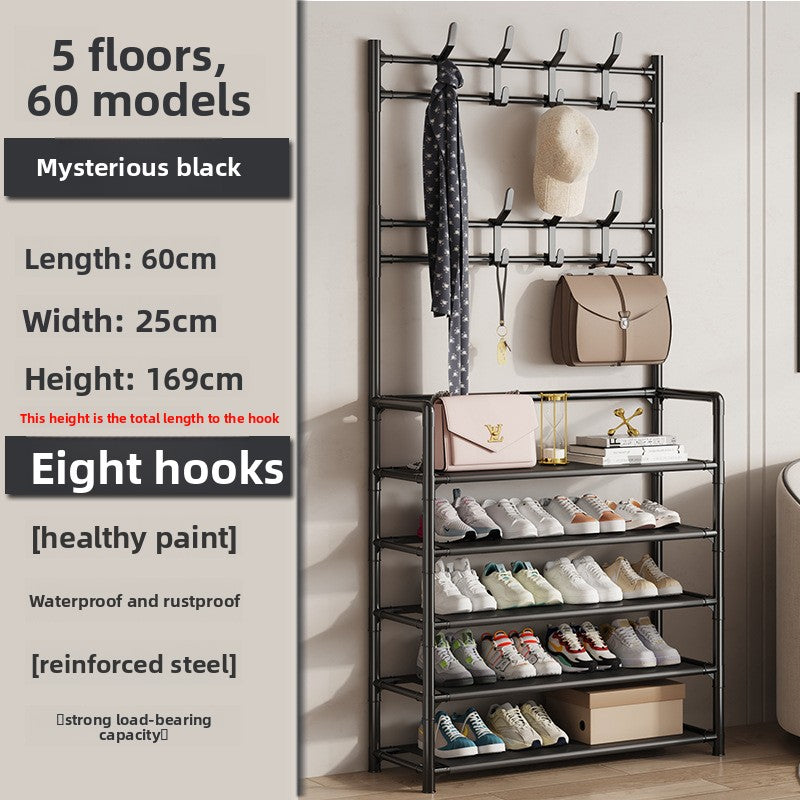Simple Shoe Rack Doorway Household All-In-One Multi-Functional Storage Shoe Cabinet Shoe and Hat Rack Small Multi-Layer Assembly Storage Rack