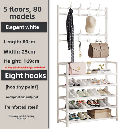 Simple Shoe Rack Doorway Household All-In-One Multi-Functional Storage Shoe Cabinet Shoe and Hat Rack Small Multi-Layer Assembly Storage Rack