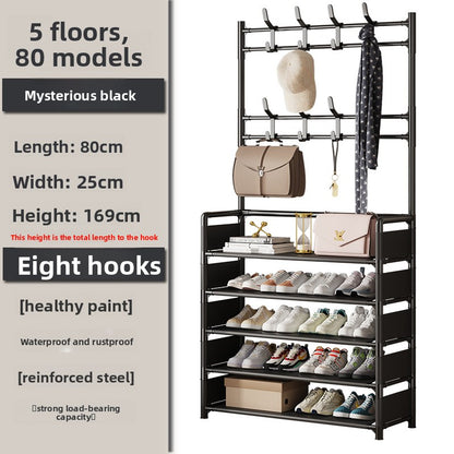 Simple Shoe Rack Doorway Household All-In-One Multi-Functional Storage Shoe Cabinet Shoe and Hat Rack Small Multi-Layer Assembly Storage Rack