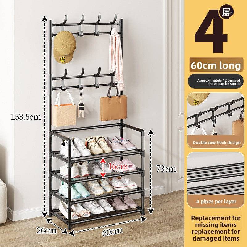 Simple Shoe Rack Doorway Household All-In-One Multi-Functional Storage Shoe Cabinet Shoe and Hat Rack Small Multi-Layer Assembly Storage Rack