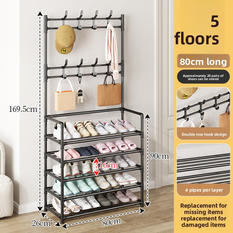 Simple Shoe Rack Doorway Household All-In-One Multi-Functional Storage Shoe Cabinet Shoe and Hat Rack Small Multi-Layer Assembly Storage Rack