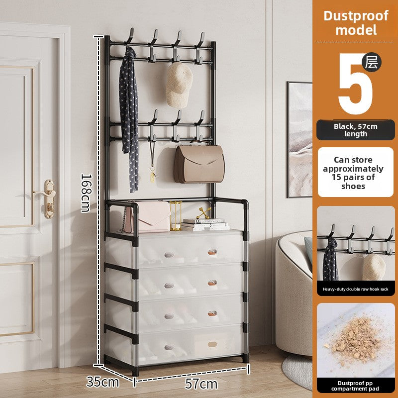 Simple Shoe Rack Doorway Household All-In-One Multi-Functional Storage Shoe Cabinet Shoe and Hat Rack Small Multi-Layer Assembly Storage Rack