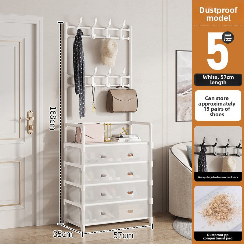 Simple Shoe Rack Doorway Household All-In-One Multi-Functional Storage Shoe Cabinet Shoe and Hat Rack Small Multi-Layer Assembly Storage Rack
