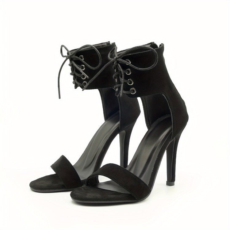 Simple single-strap high-heeled sandals